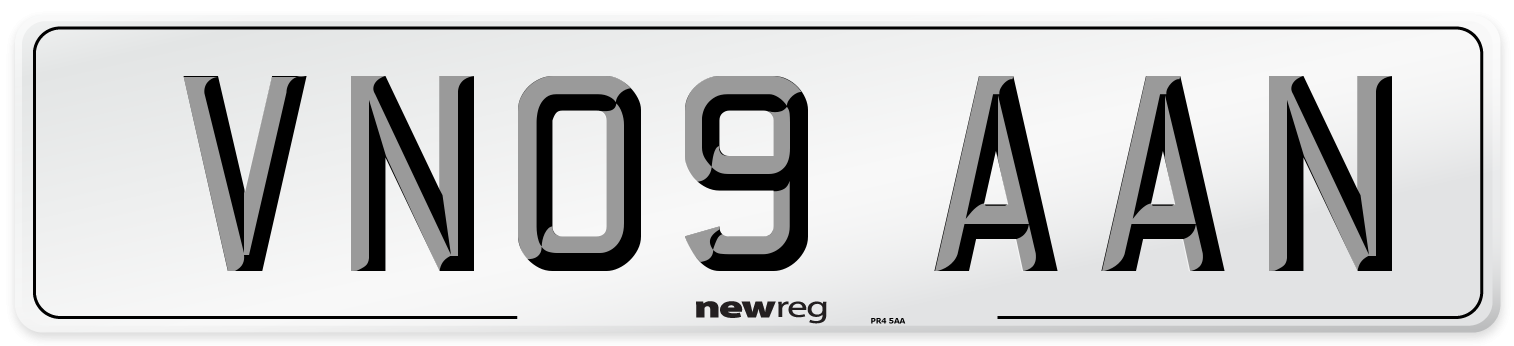 VN09 AAN Number Plate from New Reg